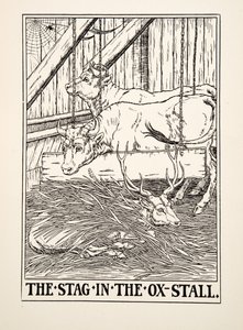 The Stag in the Ox Stall, de A Hundred Fables of Aesop, pub.1903 (gravura) de Percy J. Billingshurst
