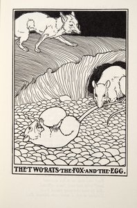 Os dois ratos, a raposa e o ovo, de Fontaine Fables, pub. 1905