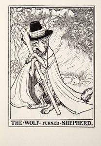 O lobo virou pastor, de Fontaine Fables, pub. 1905 de Percy J. Billingshurst