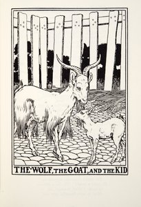 O Lobo, o Bode e o Garoto, de Fontaine Fables, pub. 1905 de Percy J. Billingshurst