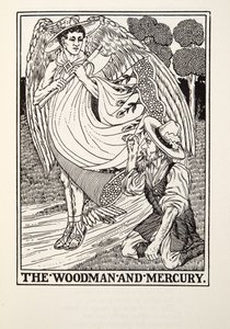 The Woodman e Mercury, de Fontaine Fables, pub. 1905