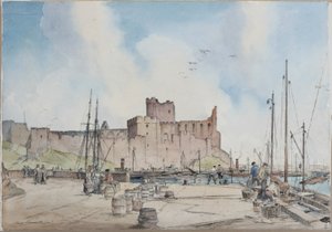 Castelo Peel, Ilha de Man (lápis e aquarela sobre papel)