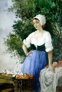 O Vendedor Laranja (aguarela sobre papel)