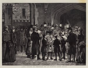 Carol cantando na véspera de Natal no Palácio de Hampton Court