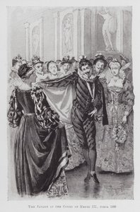 A dançar: O Pavane na Corte de Henri III, por volta de 1580 (litho) de Percy Macquoid
