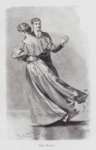 A dançar: A Valsa (litho) de Percy Macquoid