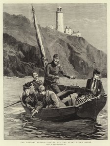 A temporada de férias, pesca ao largo da Light House Início de Percy Macquoid