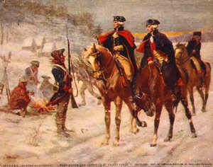 Washington E Lafayette At Valley Forge / Pintura de Dunsmore. C. 1907. de Percy Moran