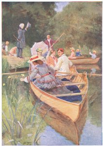 Laurie e Jo remaram um barco, de Little Women publicado por Associated Newspapers Limited, c.1940 (cor litho)