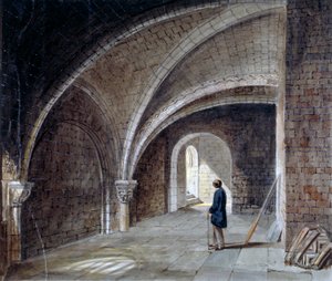 Cripta sob a Igreja de St James in the Wall, Wood Street Square, City of London, 1855.