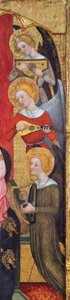 Detalhe de Madonna com anjos tocando música, ca 1380