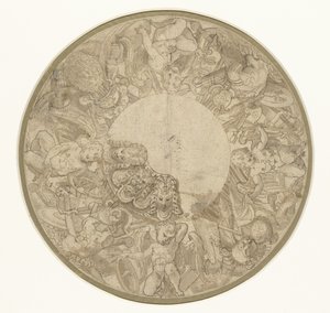 Design para a base de um show bowl redondo de Perino del Vaga (attributed to)