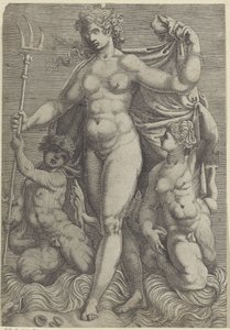 Thetis com dois tritões
Netuno e Tétis com deuses marinhos e cavalos marinhos (título da série)