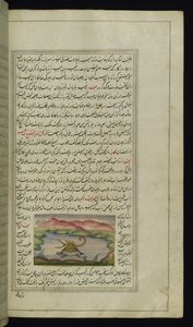Uma tartaruga carrega um escorpião nas costas através de um rio de Luzes de Canopus de Persian School