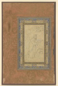 Um velho carrega uma tigela, c.1610-15 de Persian School