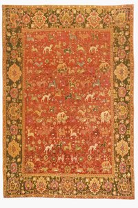 Tapete Animal, de Isfahan (têxtil) de Persian School