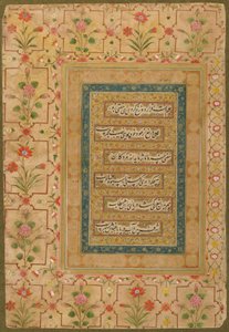 Caligrafia do Late Shahjahan Album, c.1640-50 (aquarela opaca e ouro sobre papel)