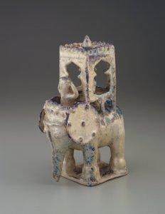 Elefante, com, howdah, e, figura, irã, dinastia seljud, (ceramic) de Persian School