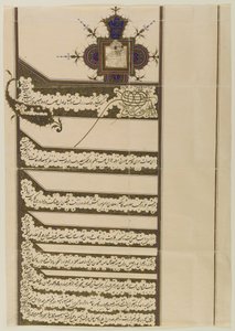 Firman (Royal Edict) com o selo de Muzaffar al-Din Shah Qaja, 1897 (tinta e ouro sobre papel) de Persian School