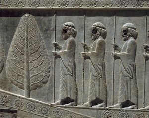 Guardas da Susa. Relevos da escadaria oriental dos Apadana, século VI a.C. de Persian School