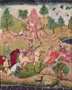 Caça com um falcão, dinastia safávida (1502-1736)