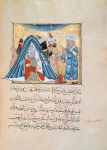 Ilustração do Maqamat (Os Encontros) por Al-Hariri (gouache no papel) de Persian School