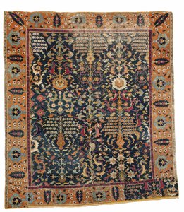 Tapete &39;arbusto&39; Khorassan, Pérsia Oriental, segunda metade do século 17 (têxtil) de Persian School