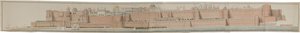 Panorama do forte de Agra de Persian School