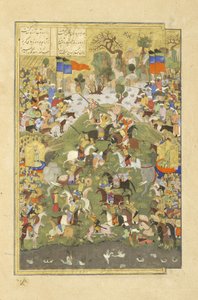 Talhand na batalha contra seu irmão, ilustração do Shahnama (Livro dos Reis), por Abul-Qasim Mansur Firdawsi (c.934-c.1020), 1444 de Persian School