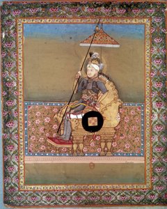 Retrato do chefe mongol Tamerlan (1336-1405) (ou Timur Lang, "Timur o coxo"). Miniatura persa do século XV. Paris, B.N. de Persian School