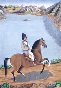 Retrato de um jovem a cavalo, c.1840 de Persian School