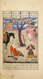 Rustam lamentando a morte de Suhrab, ilustração de 