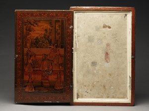 Kit de ferramentas retratando a Sagrada Família, c.1830 (meios mistos) de Persian School