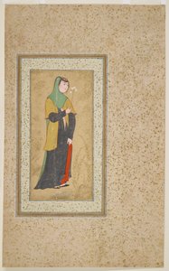 Mulher com um spray de flores, c.1595 de Persian School