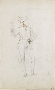 Um estudo para uma figura em uma adoração dos Magos, c1470-1520 de Perugino