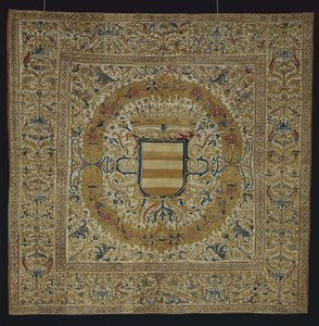 Suspensão Grande com Coroa e Escudo, c.1700 de Peruvian School