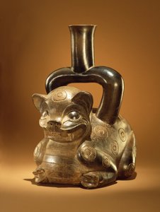 Embarcação com puma, cultura Chavin, 90 aC (cerâmica) de Peruvian School