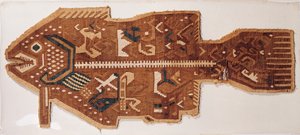 Tapeçaria de fenda de lã de um peixe (têxtil) de Peruvian School