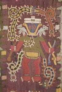 Figura Mythological de lã, tribo de Paracas (matéria têxtil) de Peruvian School