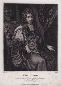 Sir John Moore, político inglês, deputado e Lord Mayor of London (gravura)
