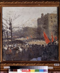Manifestação revolucionária em Fevereiro de 1917 (óleo sobre tela)