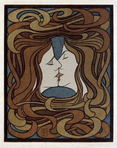 O Beijo - Behrens, Peter (1868-1940) - 1900 - Xilogravura - Museu de Artes e Ofícios de Hamburgo