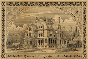 N. C. Thompson House, Rockford, Illinois, Perspectiva, 1876.