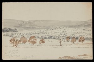 Acampamento do General Sir Hugh Rose em Saugor, 6 de fevereiro de 1858 (desenho) de Peter Charles William