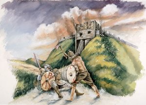 Cynric lutando contra os bretões em Old Sarum, 552 dC, c1990-2010