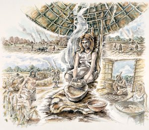 Produção de grãos neolíticos, c1990-2010 de Peter Dunn