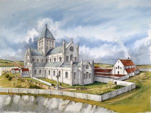 Antiga Catedral de Sarum, c1150, c1990-2010 de Peter Dunn