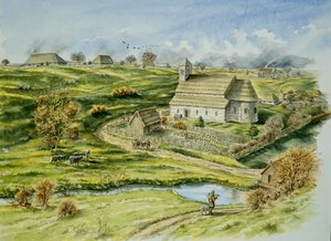 Wharram Percy Medieval Village, final do século XII, c1990-2010