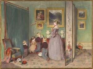 A Oração da Noite Arquiduquesa Sophie com filhos, 1839 de Peter Fendi