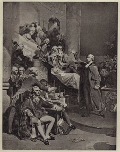 Patrick Henry proferindo o seu discurso de 1765 (litho) de Peter Frederick (after) Rothermel